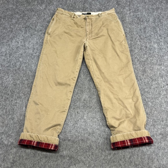 J.CREW Other - Vintage J Crew Pants Mens 32x30 Beige Khaki Flannel Lined Chino Winter Thermal